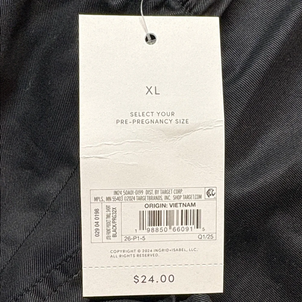Isabel‎ Maternity by Ingrid & Isabel Twill Shorts - Black NWT